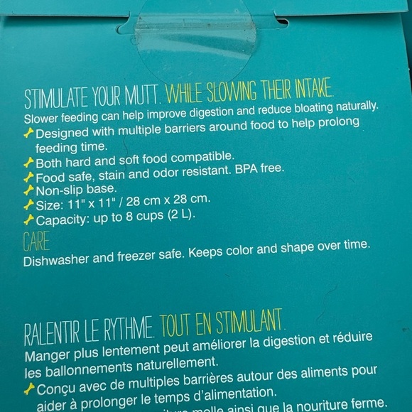 Interactive Slow Feeder Dog Bowl - Blue - Picture 3 of 8